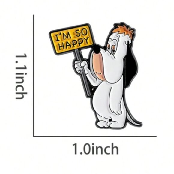 Droopy Dog “I’m So Happy” Enamel Trading Pin (NEW & SO CUTE!) - Picture 2 of 2